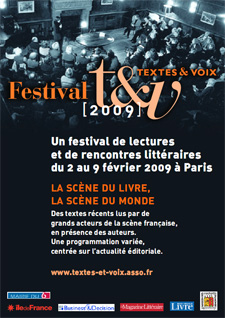 Soirées Lectures Paris - le Festival Textes et Voix 2009 PARIS